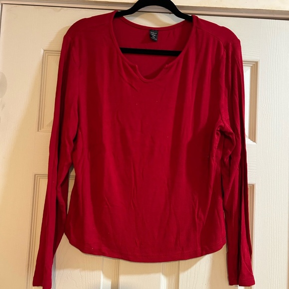 SHEIN Tops - SHEIN Vibrant Red Long Sleeve Blouse